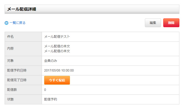 メール配信詳細